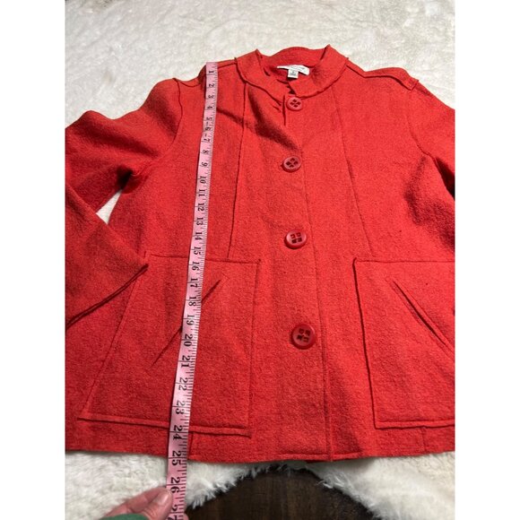 Coldwater Creek tangerine boiled wool blend button jacket women size; medium - Picture 6 of 7